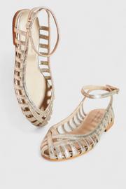 Silberne Damen-Sandalen Sofia mit Knöchelriemen – Ansicht 2