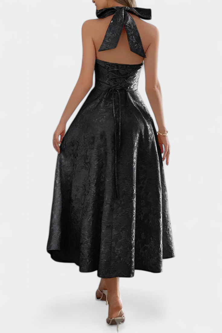 Gilda – Jacquard-Midikleid für Damen mit offenem Rücken – Ansicht 2