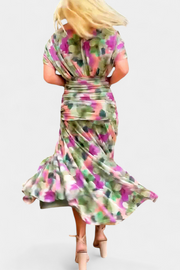 Alondra – Langes florales Damenkleid mit V-Ausschnitt – Ansicht 6