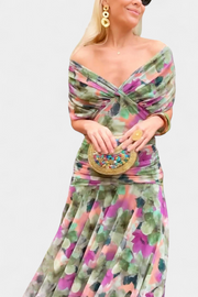 Florales Damen-Maxikleid Alondra mit V-Ausschnitt – Ansicht 14