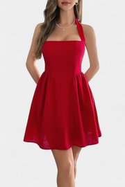 Kassandra – Minikleid für Damen mit Neckholder-Ausschnitt und offenem Rücken