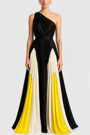 Antía – Schulterfreies Maxikleid für Damen mit elegantem Print