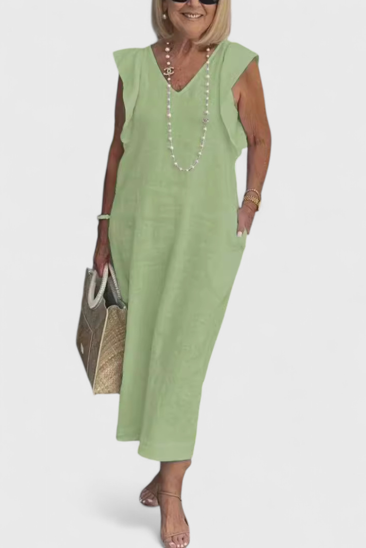 Yurena – Ärmelloses Leinenkleid für Damen – Ansicht 6
