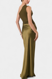 Ottavia – Langes Plisseekleid für Damen mit One-Shoulder-Ausschnitt – Ansicht 7