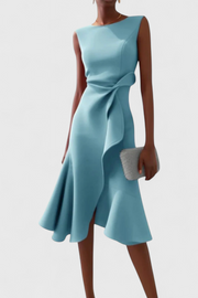Asymmetrisches Midikleid Claudia für Damen mit Falten – Ansicht 7