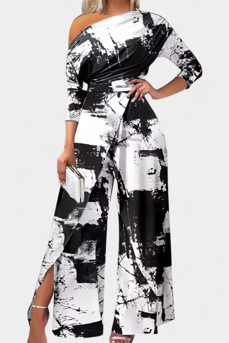 Damen-Batik-Jumpsuit Brina mit offenen Schultern – Ansicht 2