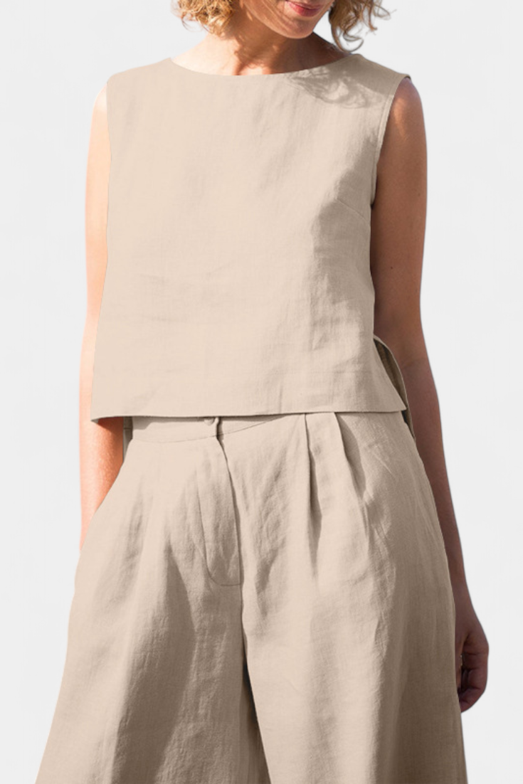 Ärmelloses Vintage-Sommer-Set Yvanne für Damen – Ansicht 7