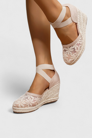 Orthopädische Damen-Sandalen Phylis mit Blumenmuster und Plateau – Ansicht 4