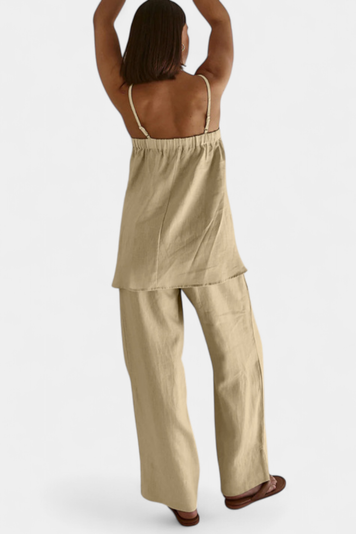 Sommerliches Damen-Set Lía mit luftigem Top und weiter Hose – Ansicht 5
