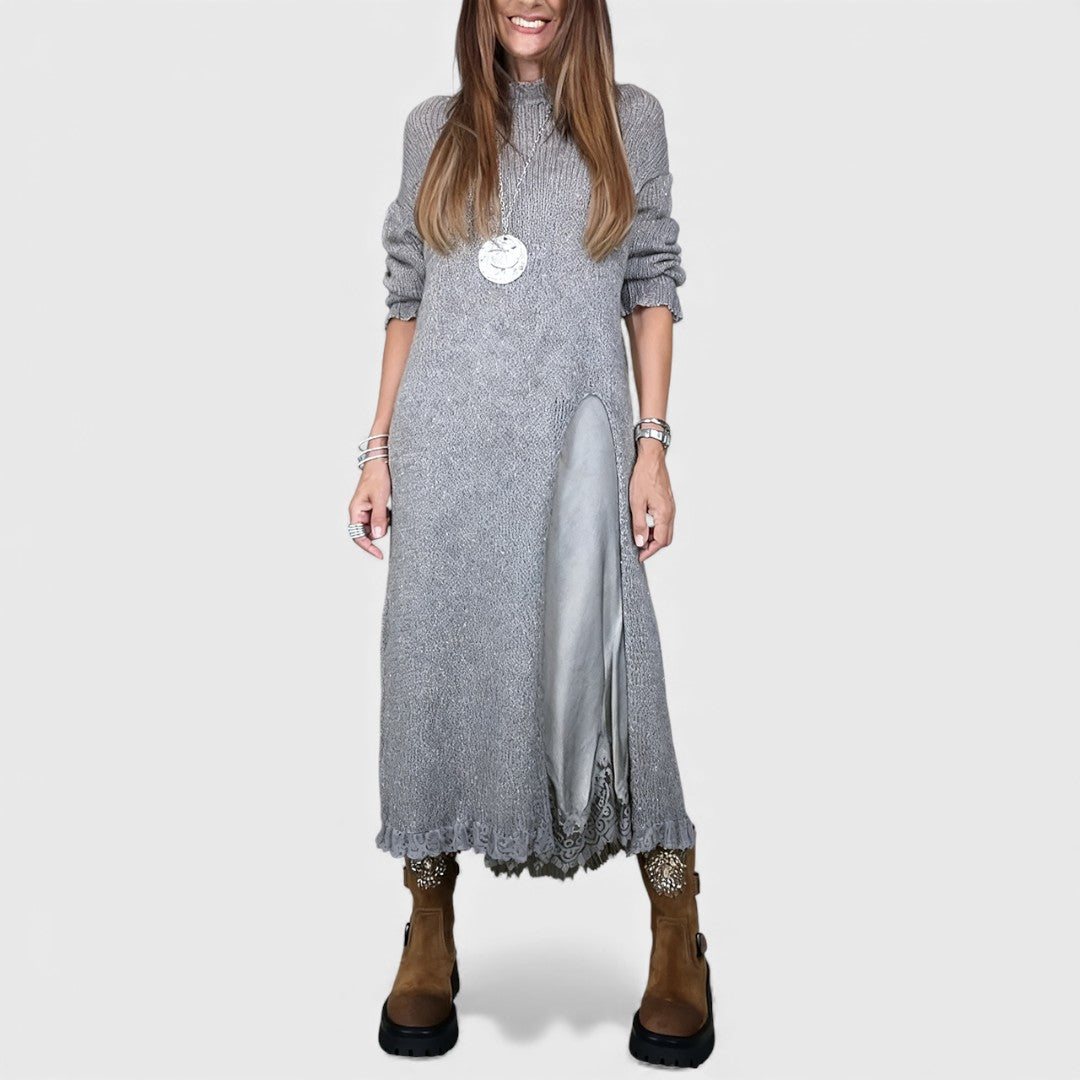 Laluna – Elegantes Set aus Strickpullover und Kleid – Ansicht 6