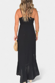Kailani – Maxikleid für Damen mit Rüschen und Knoten vorne – Ansicht 2