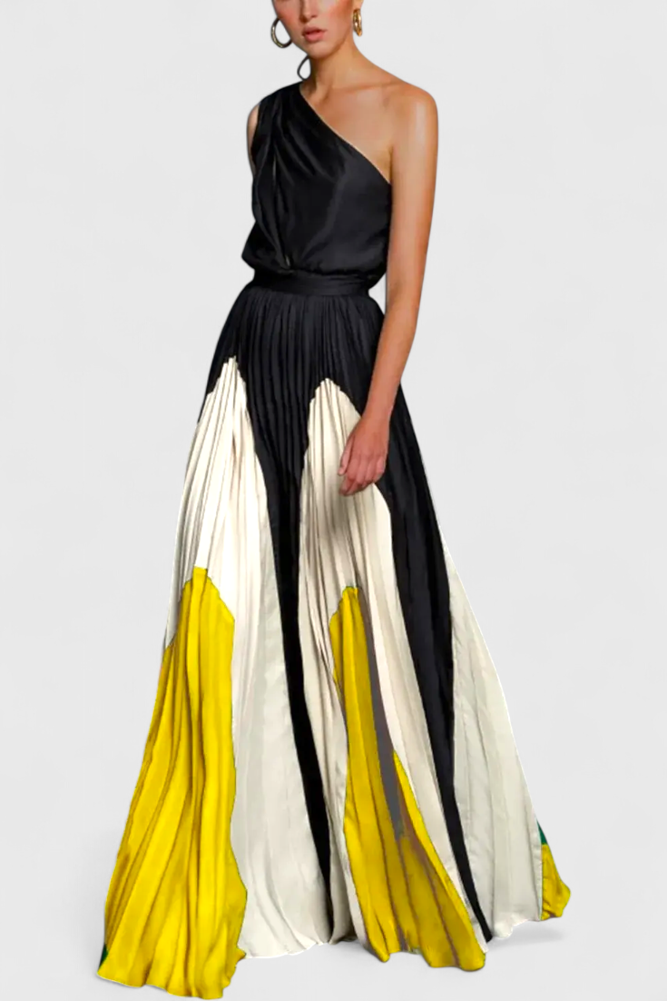 Antía – Schulterfreies Maxikleid für Damen mit elegantem Print – Ansicht 2