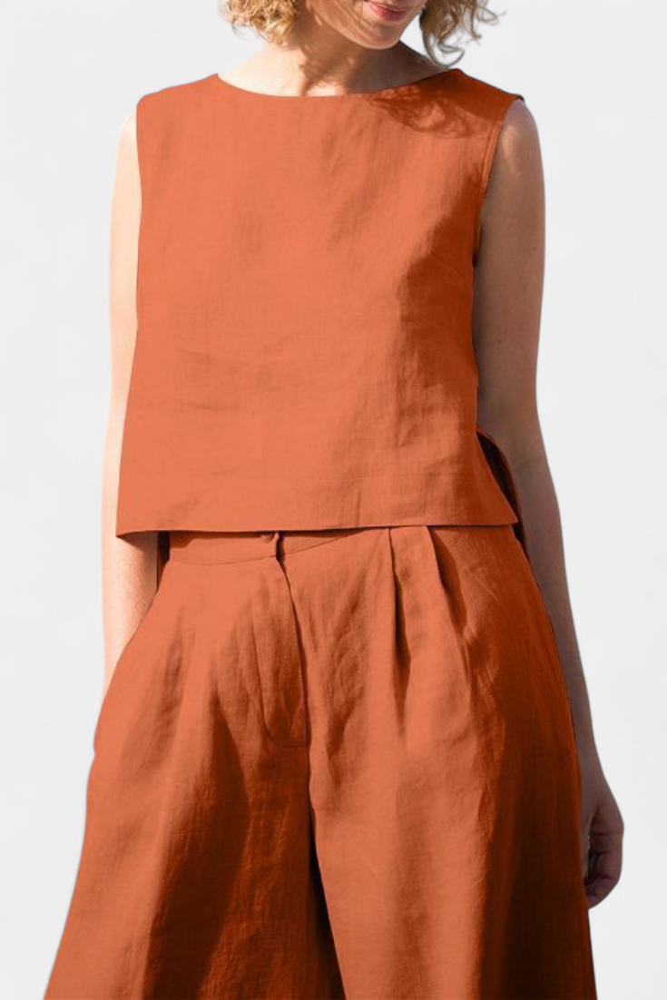Ärmelloses Vintage-Sommer-Set Yvanne für Damen – Ansicht 4