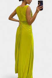Shiloh – Plissiertes Maxikleid für Damen mit Seitenschlitz – Ansicht 3
