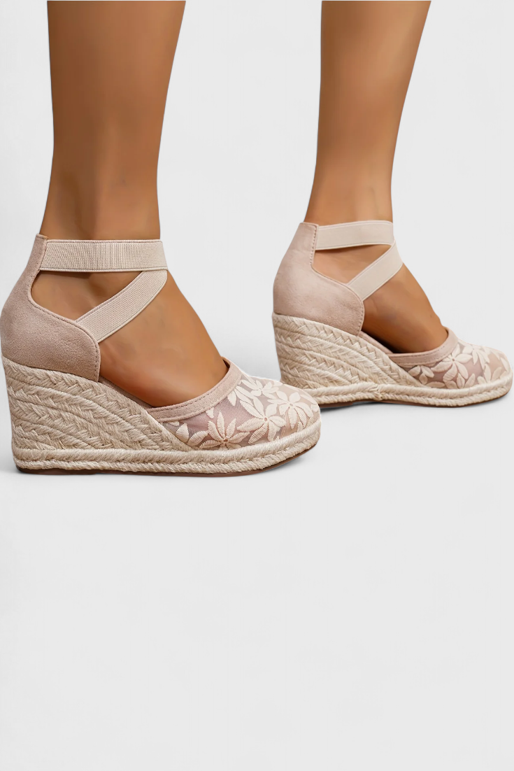 Orthopädische Damen-Sandalen Phylis mit Blumenmuster und Plateau – Ansicht 5