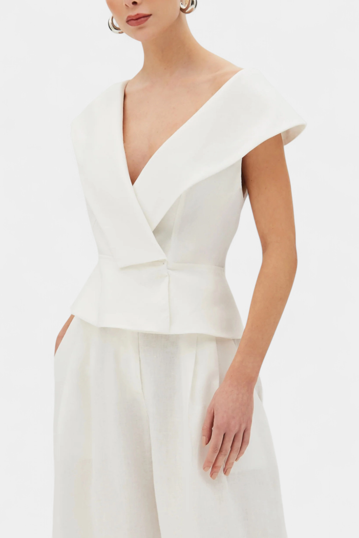 Damen-Set Hayden mit asymmetrischem Top und Palazzo-Hose – Ansicht 2