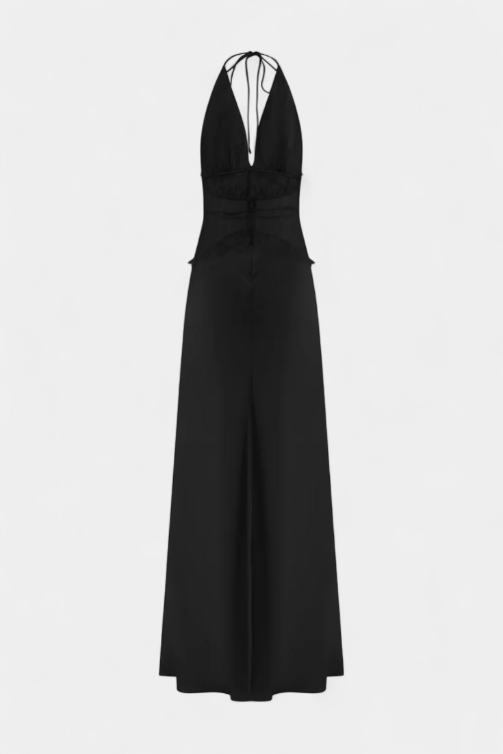 Ashanty – Langes Kleid für Damen mit Neckholder-Ausschnitt und Spitze – Ansicht 7