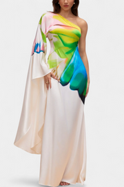 Beryl – Asymmetrisches Einarm-Kleid für Damen mit Print