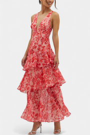 Damen-Chiffonkleid Domenica mit V-Ausschnitt und luftigen Lagen – Ansicht 2