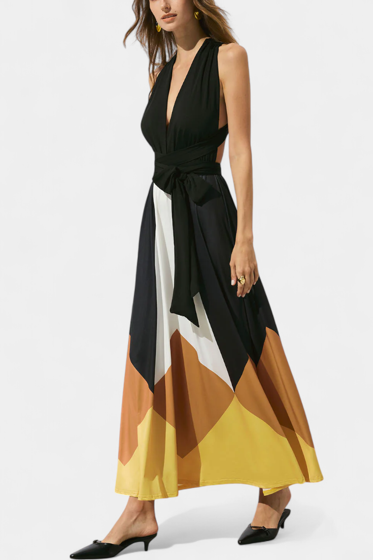 Nava – Langes wandelbares Damenkleid mit offenem Rücken – Ansicht 3