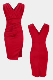 Rosanna – Figurbetontes Kleid für Damen mit V-Ausschnitt und Seitenschlitz – Ansicht 8