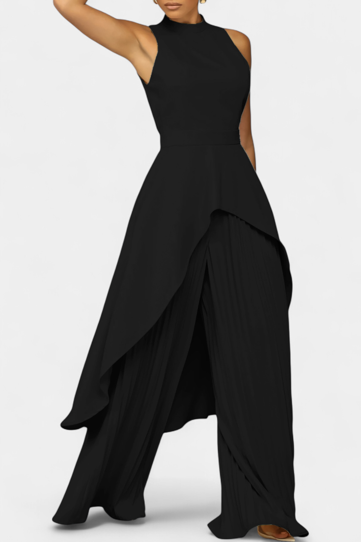 Asymmetrisches Damen-Set Chrysoula mit Plisseehose – Ansicht 10