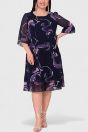 Shriley – Chiffonkleid für Damen mit kunstvollem Swirl-Muster – Ansicht 2