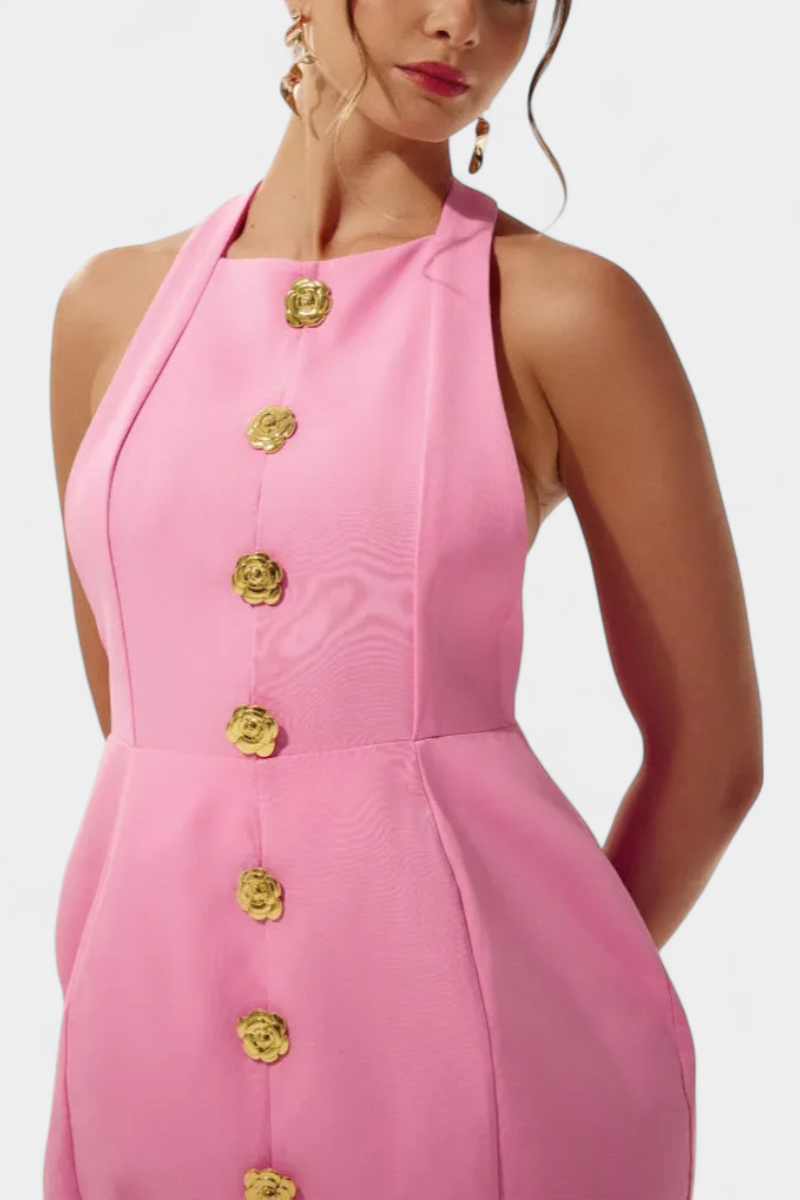 Yvonne – Minikleid für Damen mit Neckholder und offenem Rücken – Ansicht 6