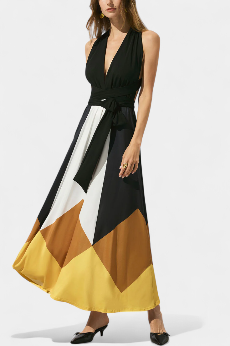 Nava – Langes wandelbares Damenkleid mit offenem Rücken