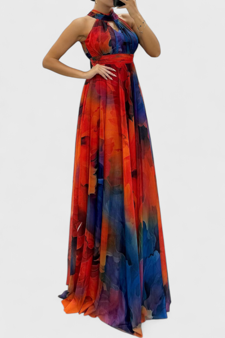 Caprice – Maxikleid für Damen aus Chiffon mit Blumenmuster – Ansicht 5