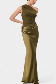 Ottavia – Langes Plisseekleid für Damen mit One-Shoulder-Ausschnitt – Ansicht 6