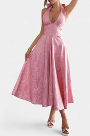 Gilda – Jacquard-Midikleid für Damen mit offenem Rücken – Ansicht 3