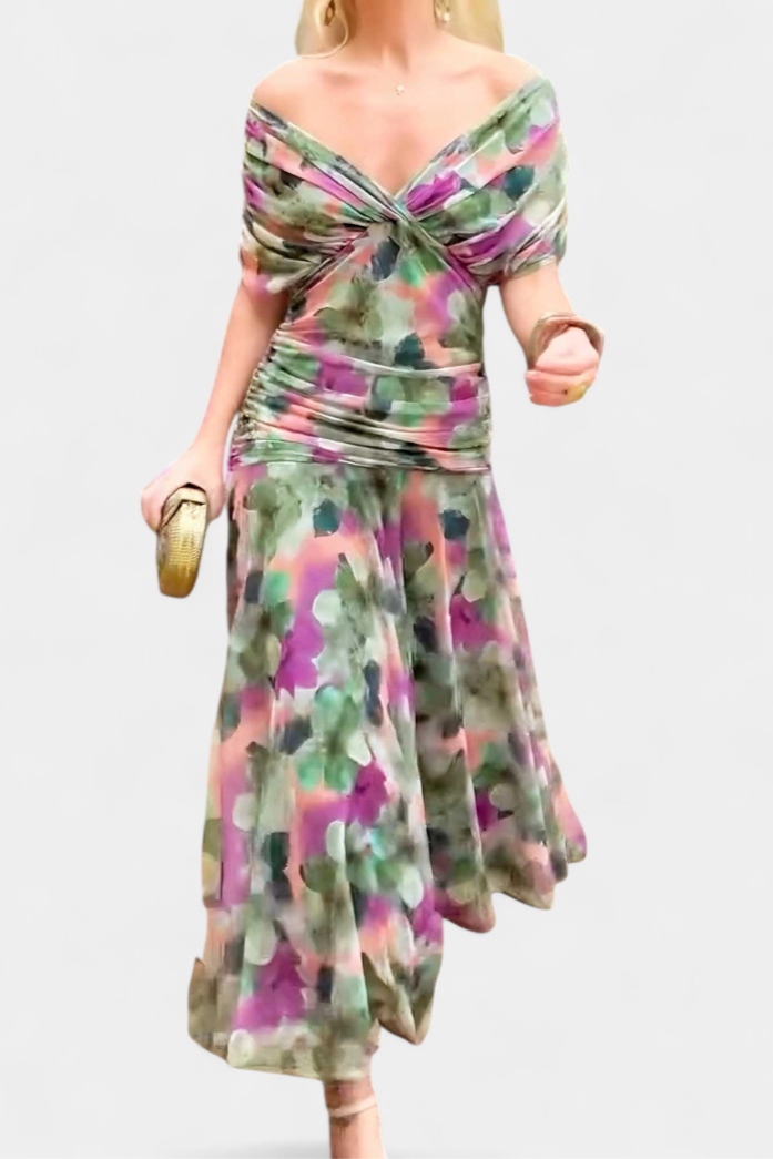 Florales Damen-Maxikleid Alondra mit V-Ausschnitt – Ansicht 16