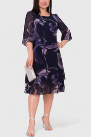 Shriley – Chiffonkleid für Damen mit kunstvollem Swirl-Muster