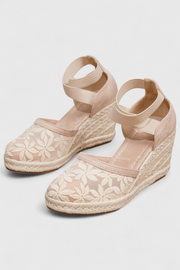 Orthopädische Damen-Sandalen Phylis mit Blumenmuster und Plateau