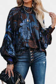 Langarm-Damenbluse Tulay mit buntem Print und Stehkragen – Ansicht 4