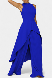 Asymmetrisches Damen-Set Chrysoula mit Plisseehose – Ansicht 2