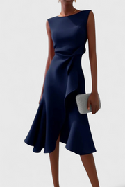 Asymmetrisches Midikleid Claudia für Damen mit Falten – Ansicht 5