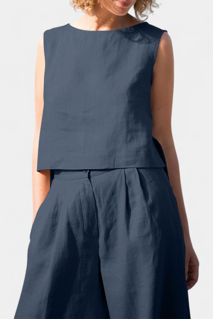 Ärmelloses Vintage-Sommer-Set Yvanne für Damen – Ansicht 10
