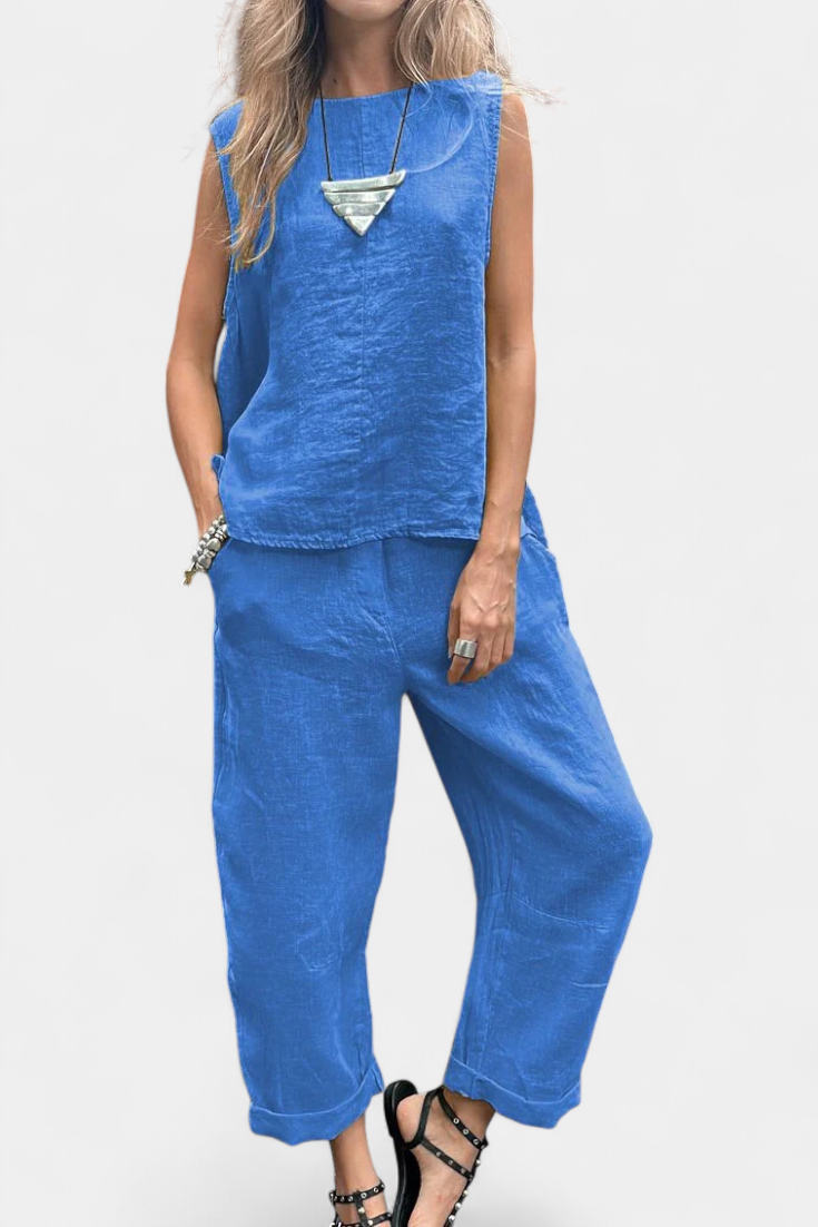 Ärmelloses Damen-Set Leona mit Weste und Hose – Ansicht 8
