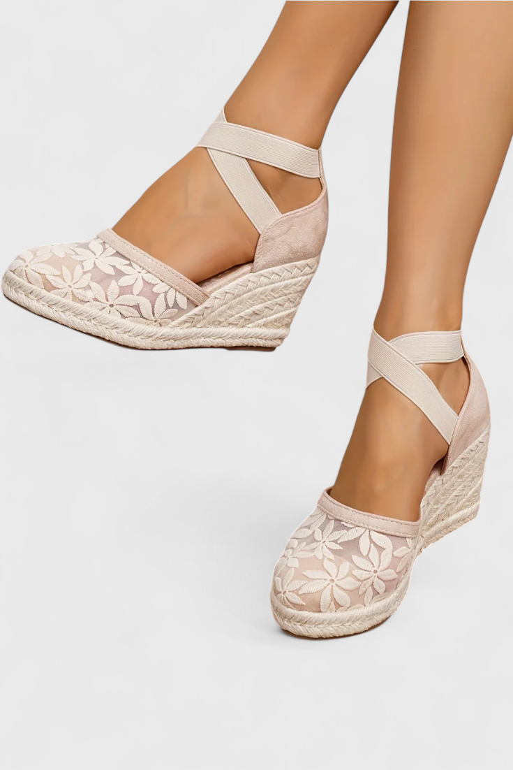 Orthopädische Damen-Sandalen Phylis mit Blumenmuster und Plateau – Ansicht 7