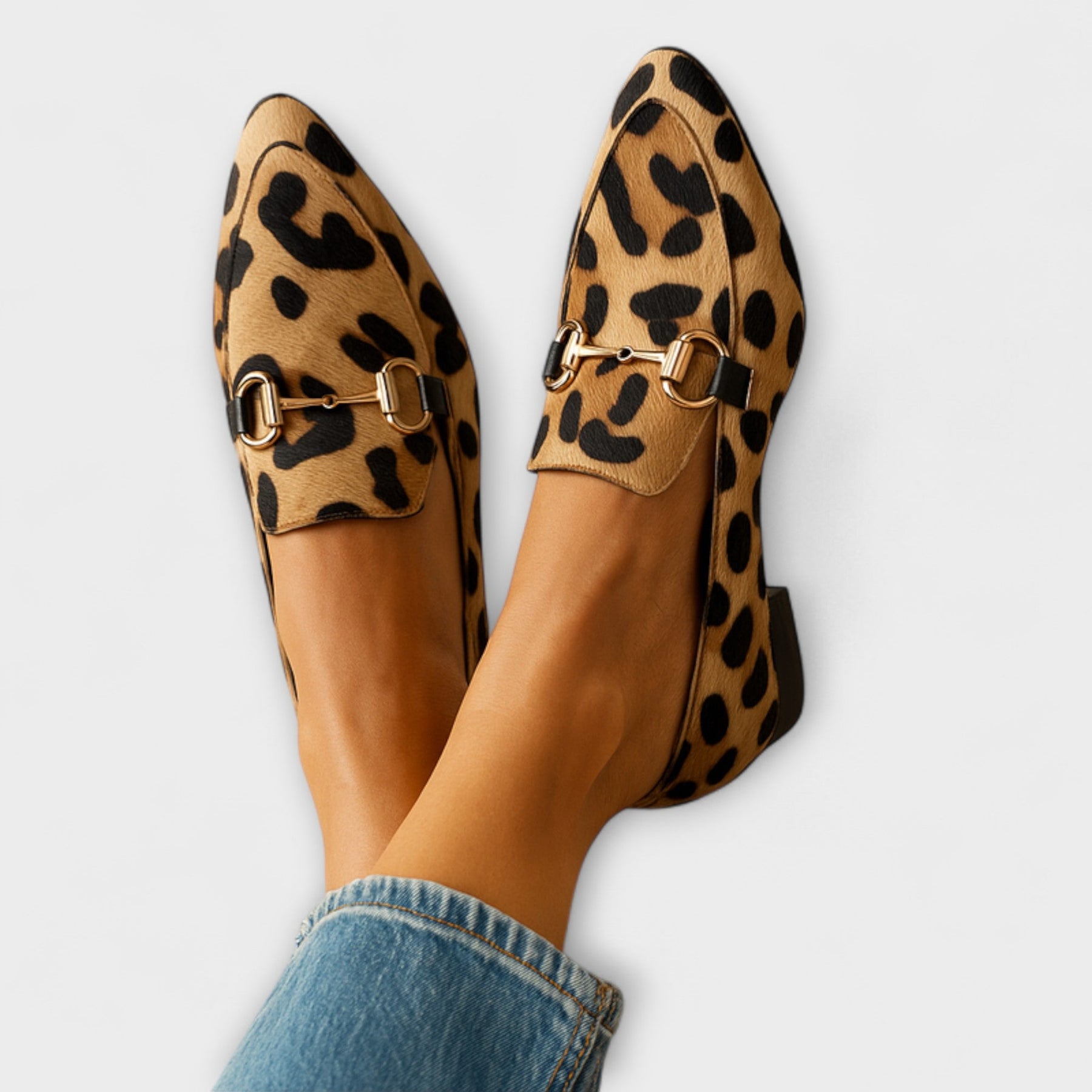 Damen-Mules Lilian mit Animal-Print und Absatz