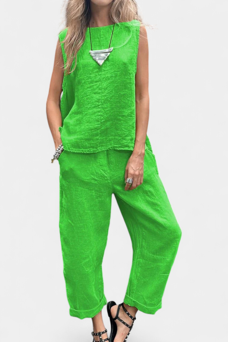 Ärmelloses Damen-Set Leona mit Weste und Hose – Ansicht 7