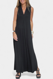 Felisa – Elegantes einfarbiges ärmelloses Maxikleid für Damen
