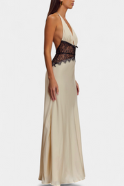 Ashanty – Langes Kleid für Damen mit Neckholder-Ausschnitt und Spitze – Ansicht 9