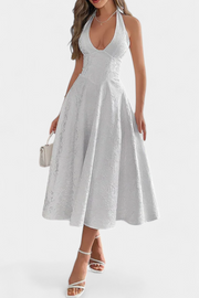 Gilda – Jacquard-Midikleid für Damen mit offenem Rücken – Ansicht 8