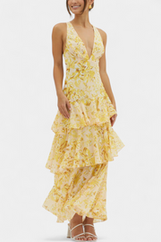 Damen-Chiffonkleid Domenica mit V-Ausschnitt und luftigen Lagen – Ansicht 4