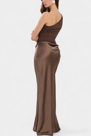 Ottavia – Langes Plisseekleid für Damen mit One-Shoulder-Ausschnitt – Ansicht 3
