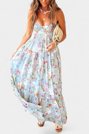 Neha – Florales Kleid für Damen mit offenem Rücken und Spaghettiträgern – Ansicht 6