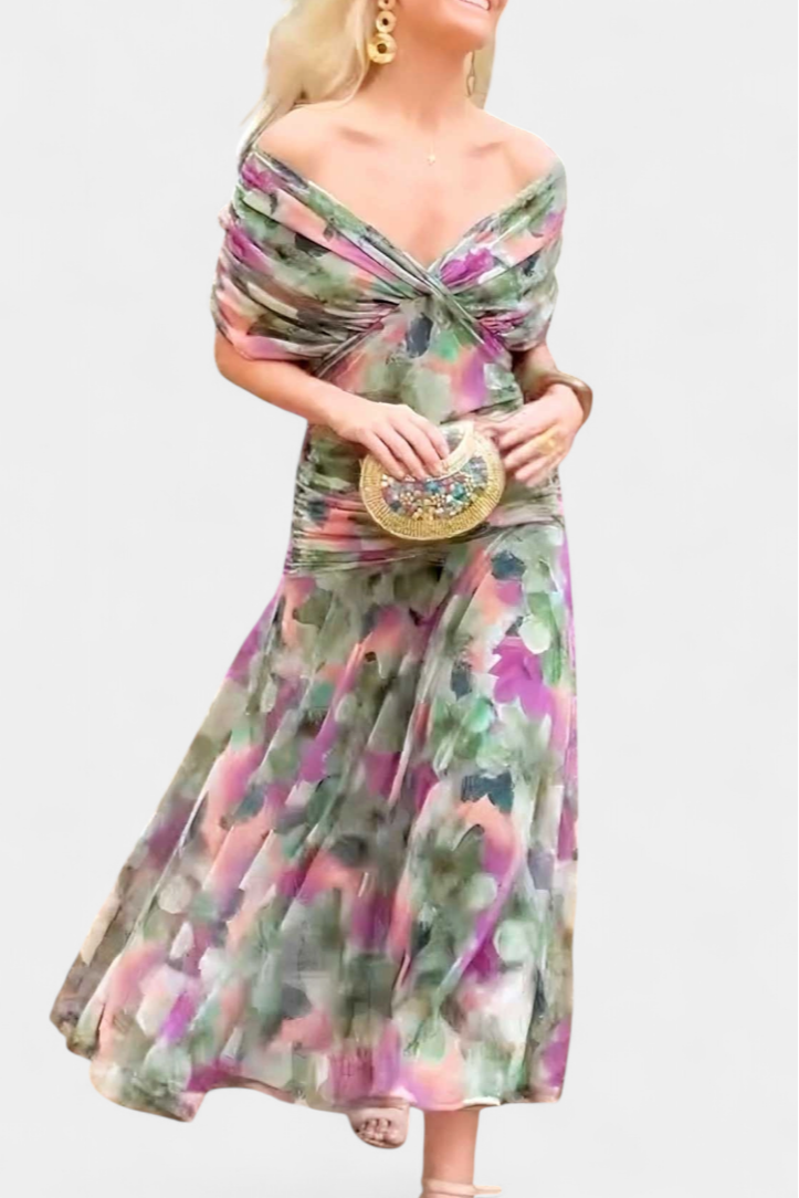Florales Damen-Maxikleid Alondra mit V-Ausschnitt – Ansicht 17